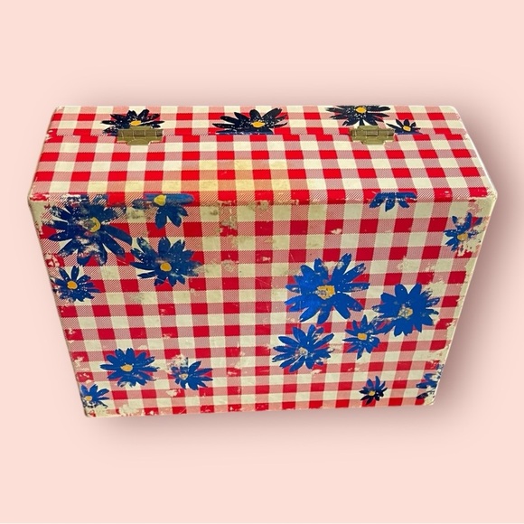 Vintage Hippie Flower Power Decorative Paper Cardboard Jewelry Box Chest - Picture 4 of 4